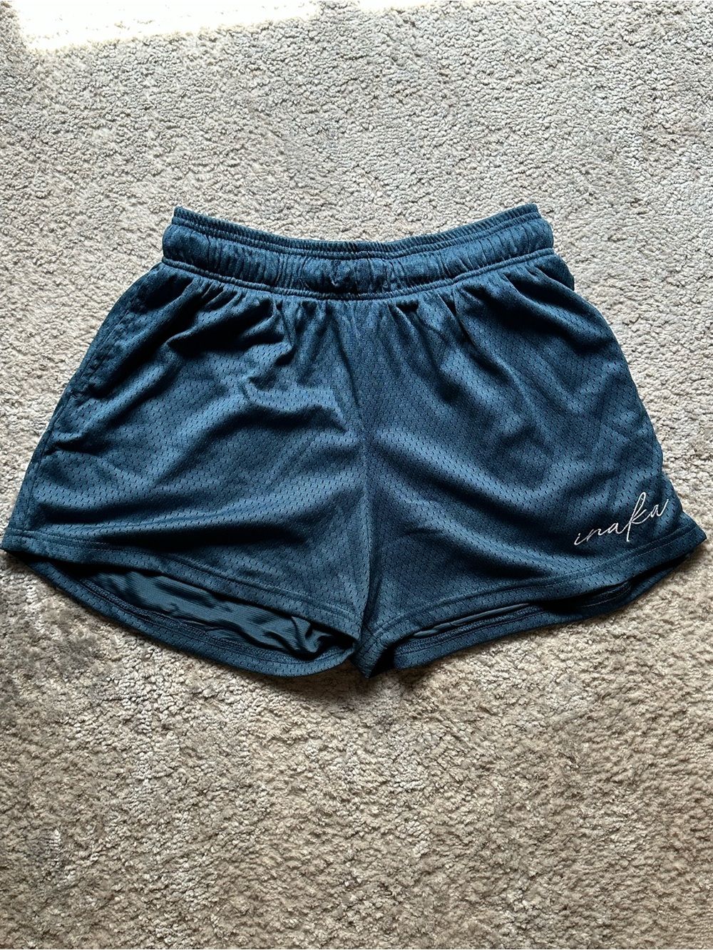 Inaka Dark Green Women's Athletic Mesh Shorts